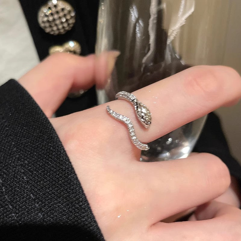 Wholesale Personalized Snake-Shaped Zircon Open Ring