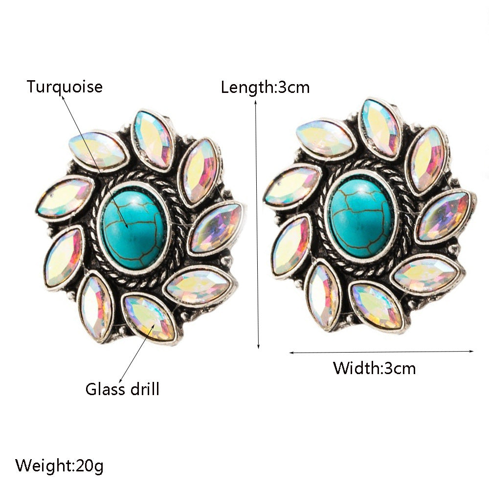 Wholesale  alloy retro geometric bohemian ethnic style vintage earrings