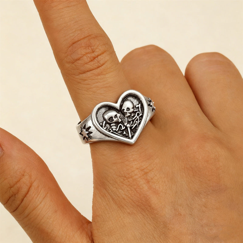Wholesale Ancient Silver Gothic Skull Ring  Pirate Unisex Ring Fashion Jewelry Accessory