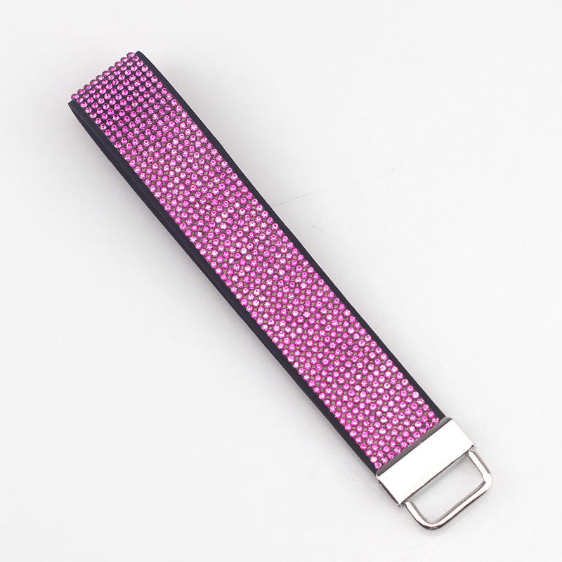 Wholesale Metal  Diamond-encrusted Leather Lanyon Keychain Wrist  Keychain Accessories