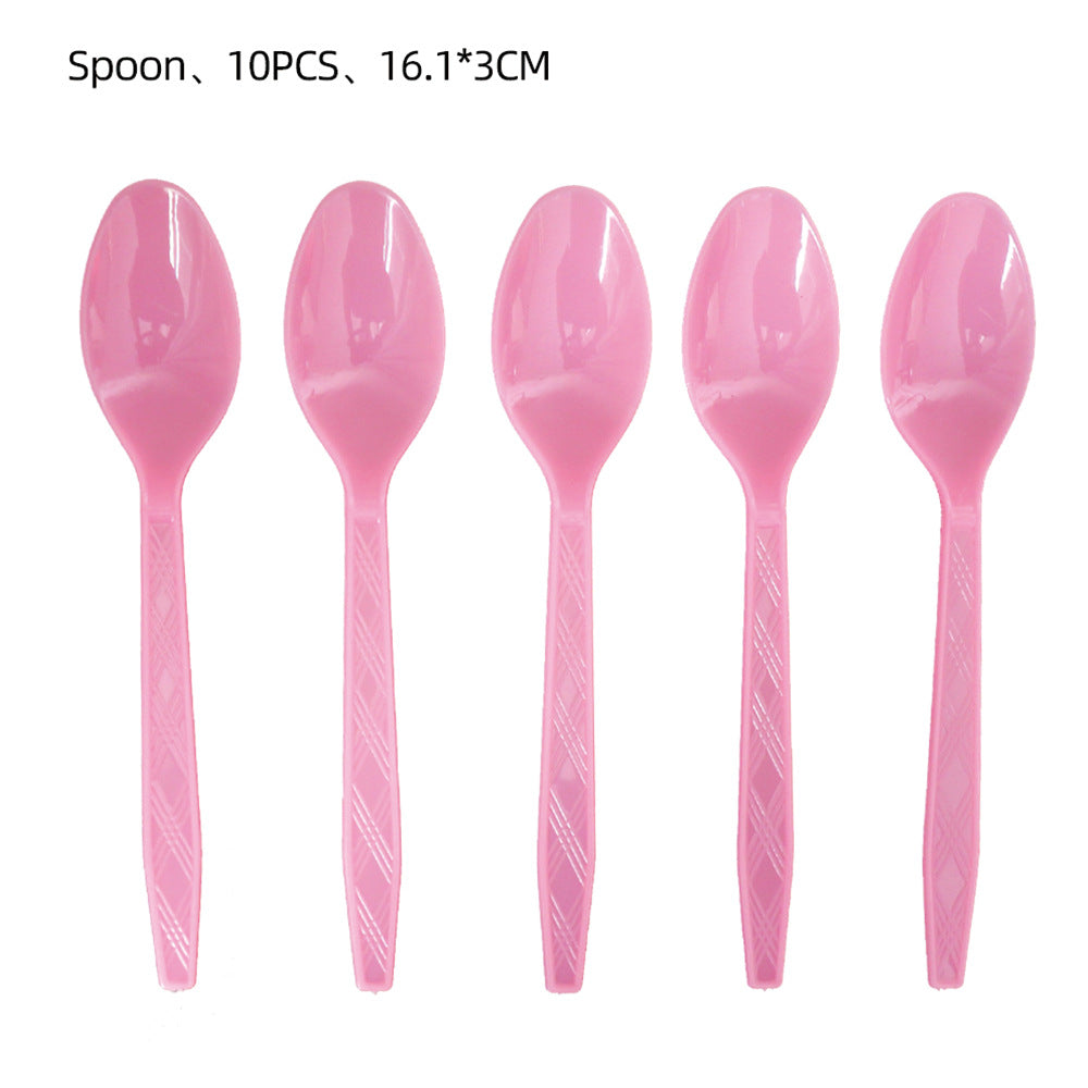 Wholesale Pink Butterfly Birthday Disposable Tableware Paper Plate Set Knife Fork Spoon Party Decoration Theme Paper