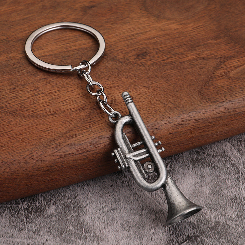 Wholesale Mini Musical Instrument Saxophone Metal Keychain