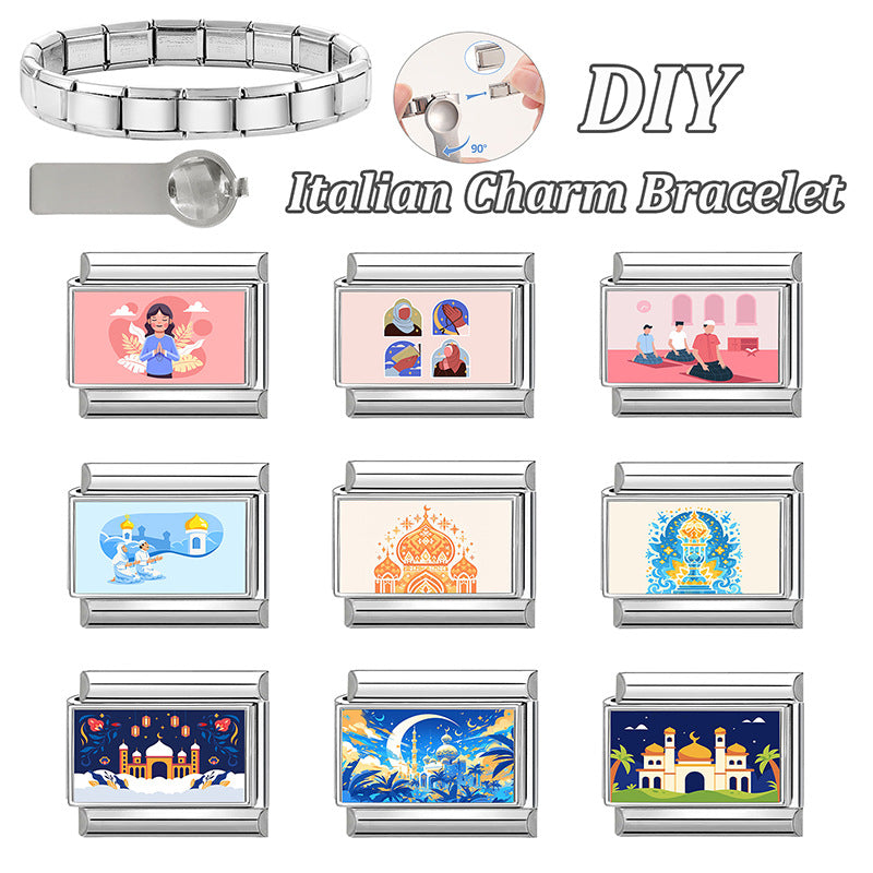 Wholesale Italian Style DIY Bracelet Charms - Stainless Steel Painted Festive Elements Fashion Accessory for Resale
