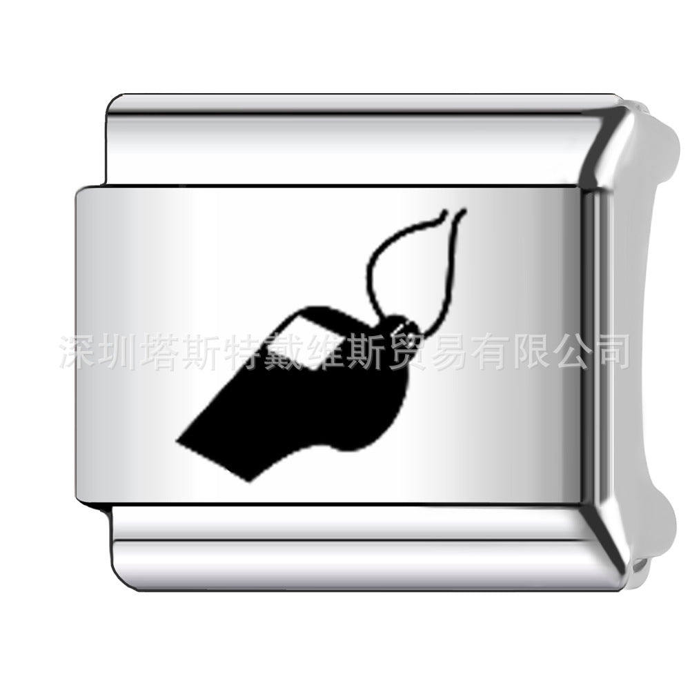 Wholesale 9mm Italian Charm Starter Bracelets DIY square Single Section Creative Stainless Steel Composable Bracelet