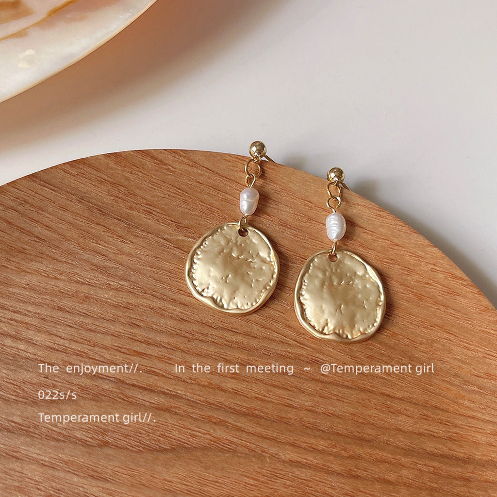 Wholesale  freshwater pearls Baroque shaped 925 silver plated 14K earrings