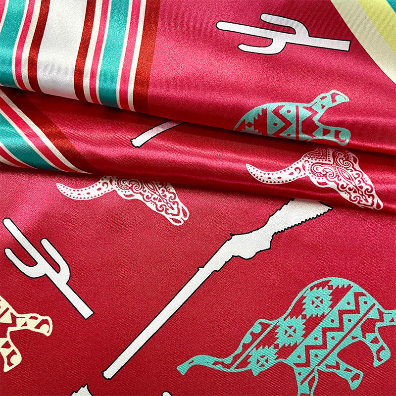 Wholesale printing cow head elephant cactus large square scarf