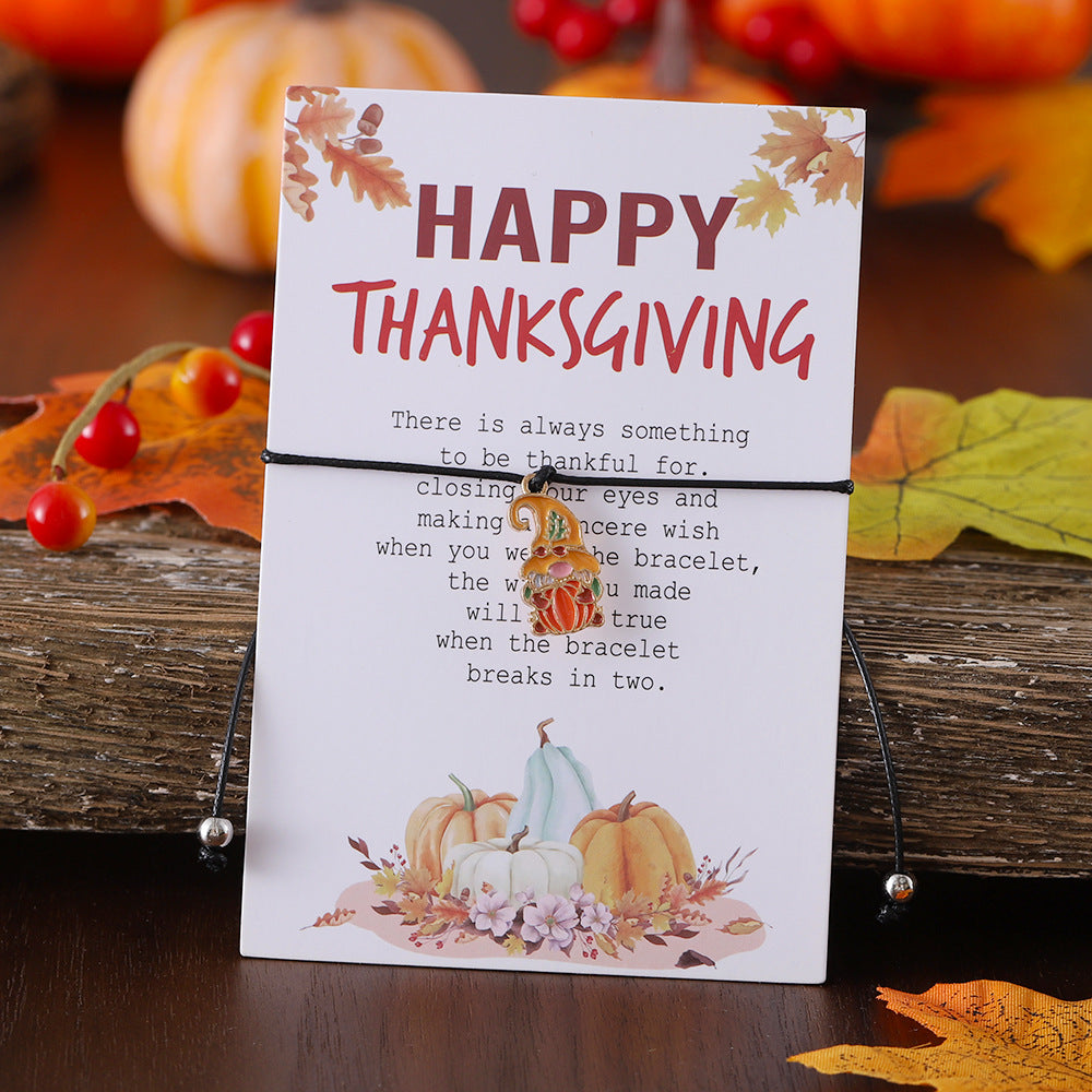 Wholesale Thanksgiving Maple Leaf Turkey Pine Cone Bracelet