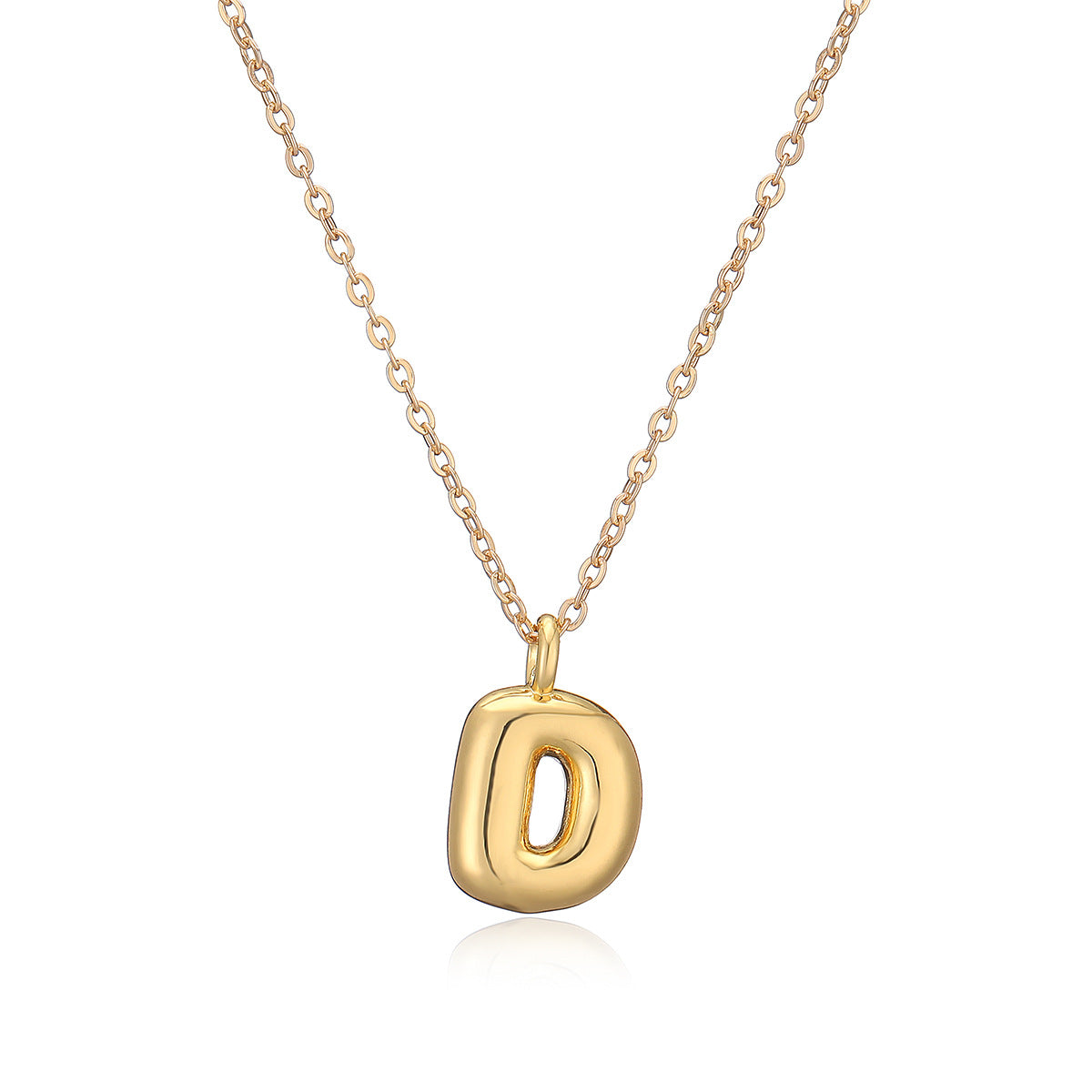 Wholesale Copper Plated Real Gold 26 English Letters Pendant Necklace ACC-NE-AG010