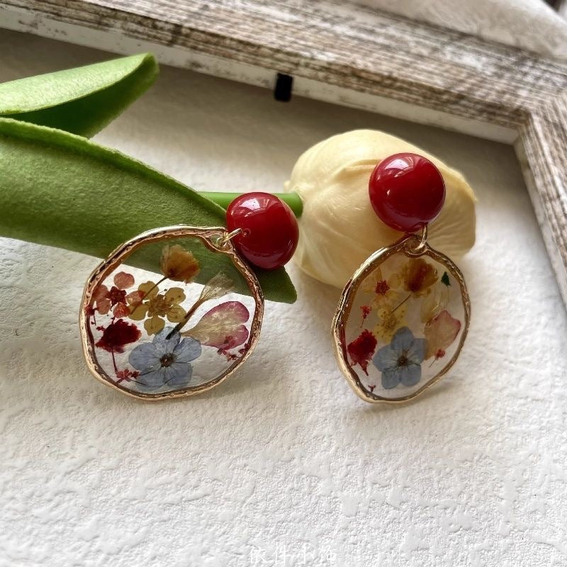 Wholesale  Retro Dried Flower Earrings