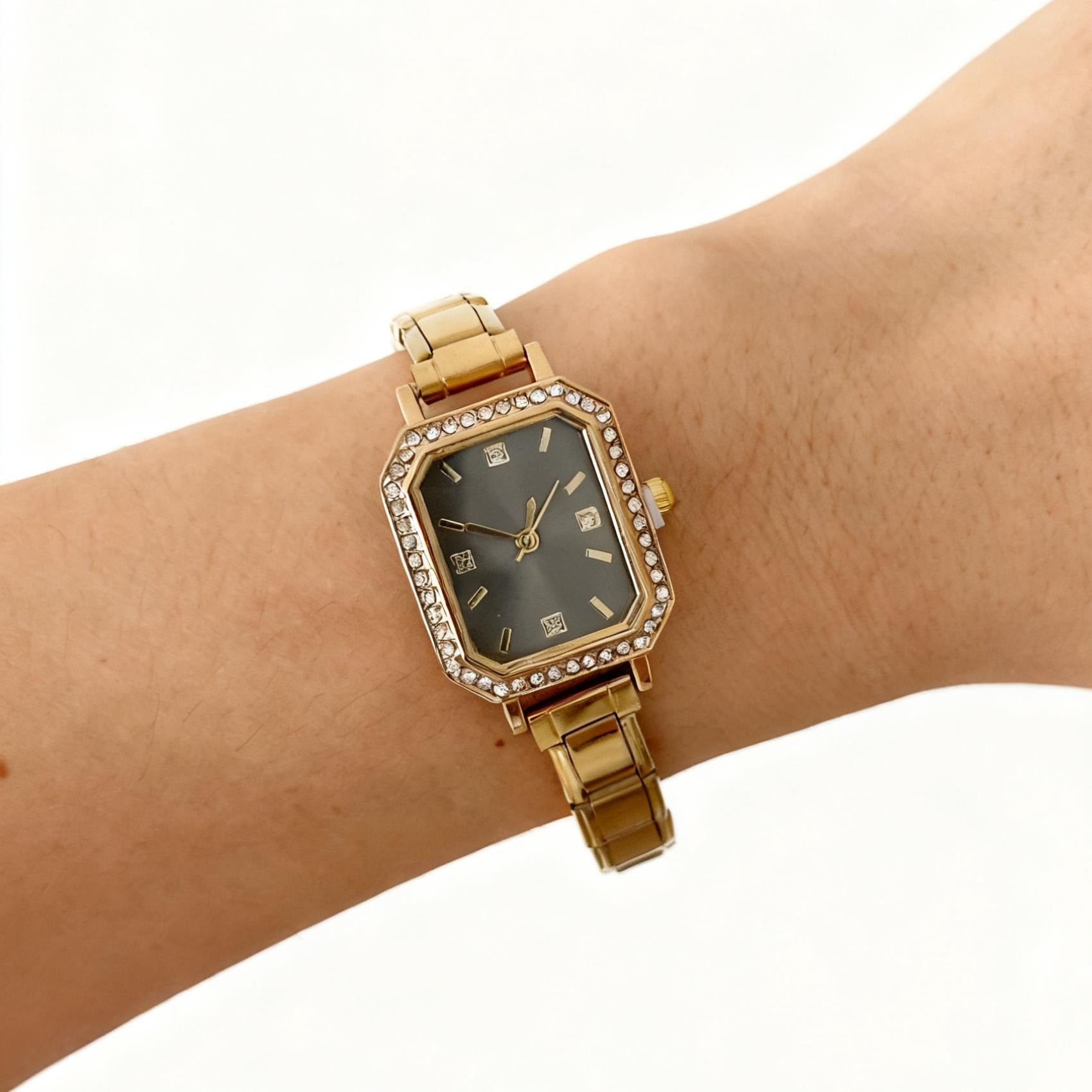 Wholesale square shape diamond-encrusted  DIY watch