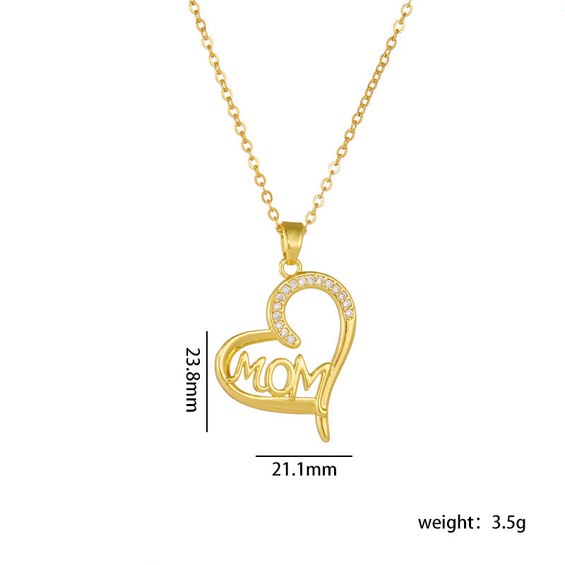 Wholesale Mother's Day Necklace Love Pendant Clavicle Chain Heart Necklace Choker Necklace ACC-NE-Rongc012