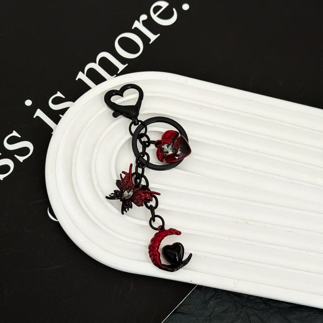 Wholesale  love keychain  two-color butterfly moon keychain