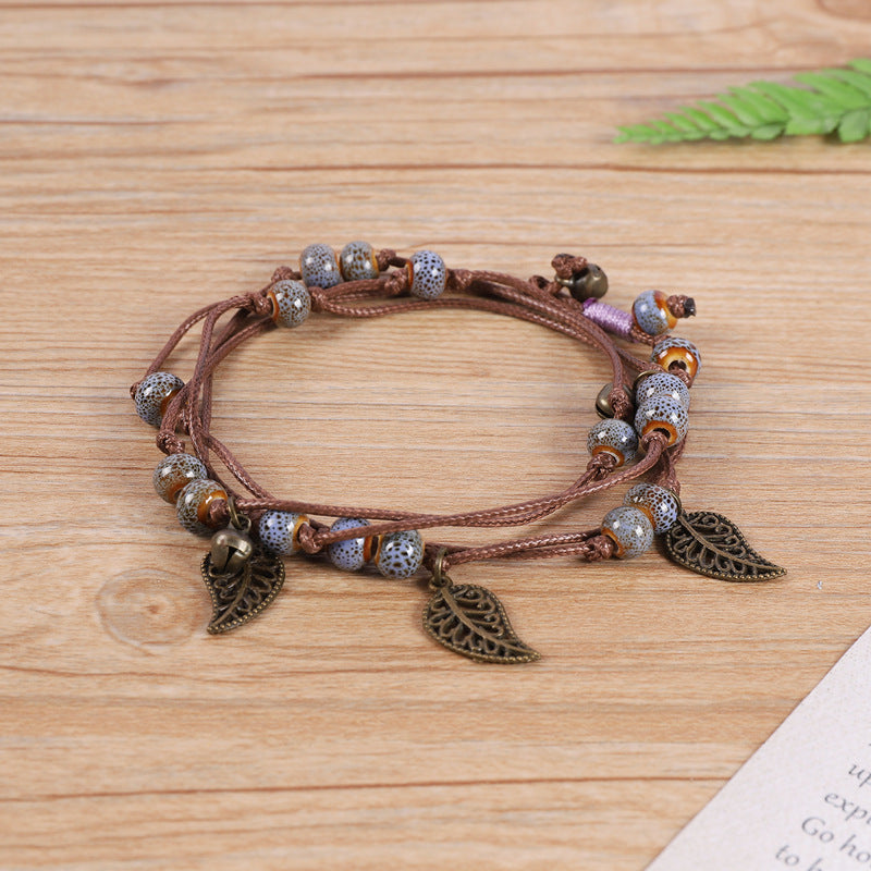Wholesale Vintage Bohemian Forest Style Ceramic Bracelet Multi-circle Bracelet Layered Bracelet Set ACC-BT-Luox001