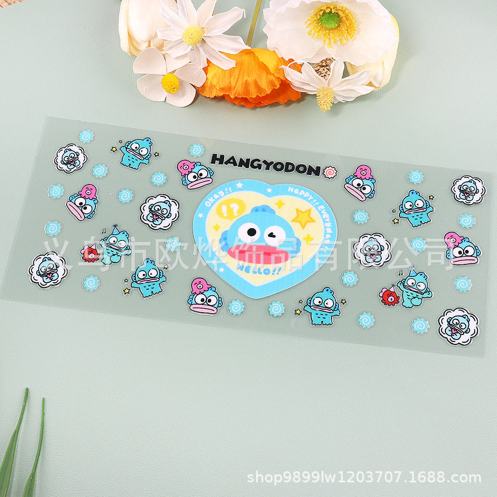 Wholesale 16oz cartoon transfer stickers,  crystal stickers,  tear-off crystal labels,  glass stickers