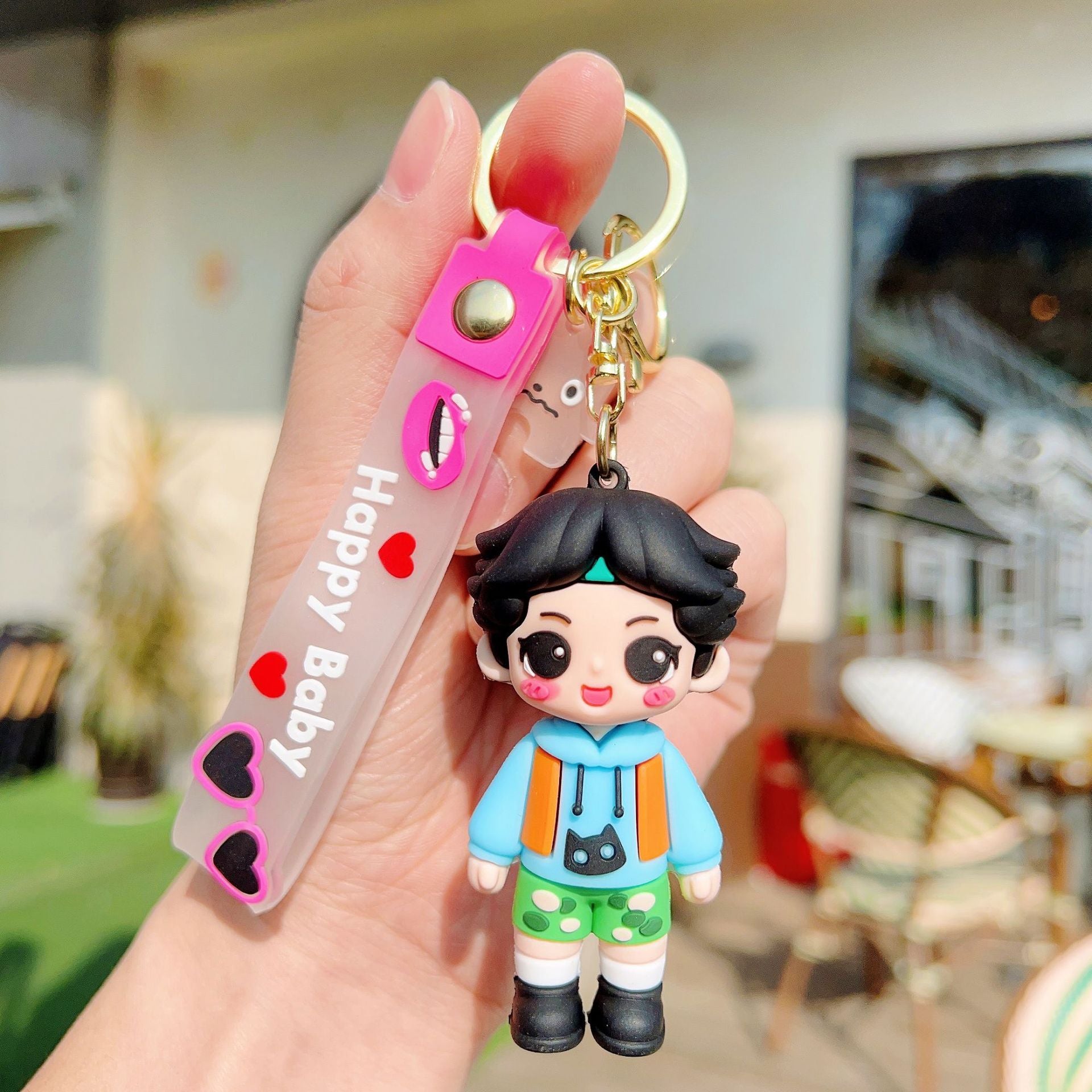 Wholesale Creative Keychain Cartoon Fashion Boy Girls Eco-Friendly PVC Keychain ACC-KC-WenChuan003