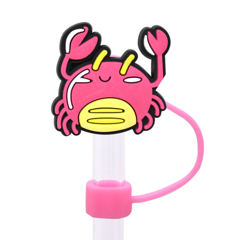 Wholesale Random 100pcs Creative dustproof cartoon Straw Cover Straw Tube Cap