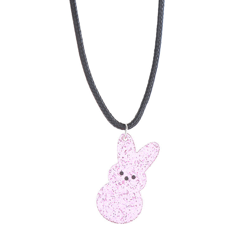 Wholesale Acrylic Easter Powder Bunny Earrings