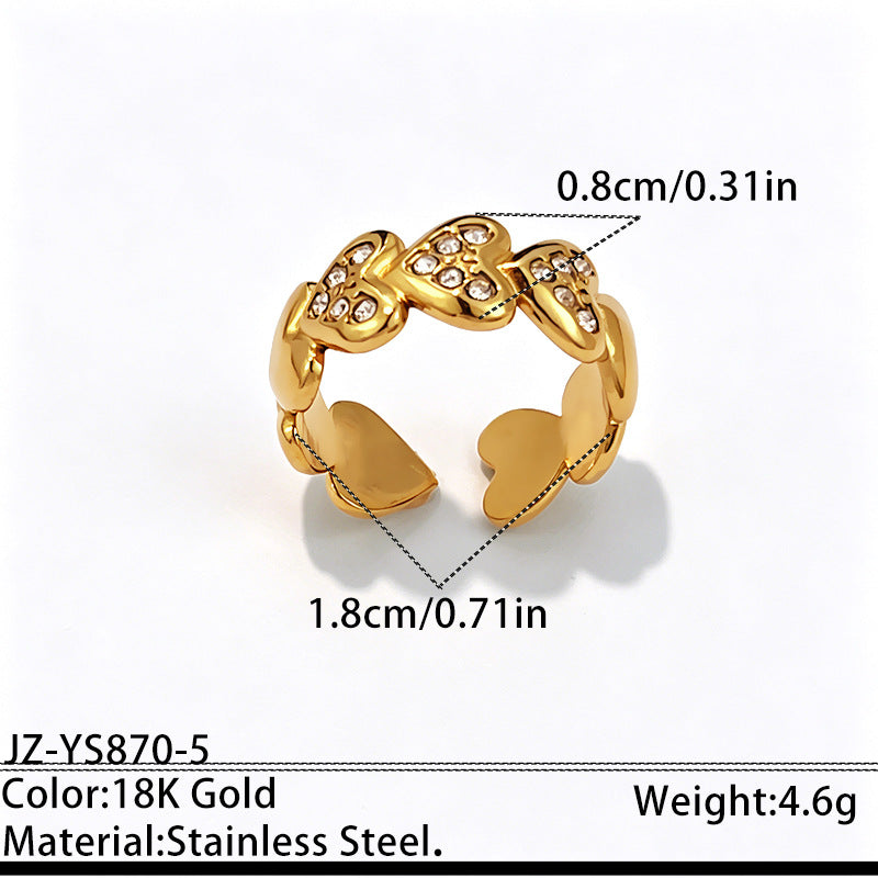 Wholesale Stainless Steel Gold Plated Open Geometric Oval Design Ring Fashion Accessory for Everyday Wear