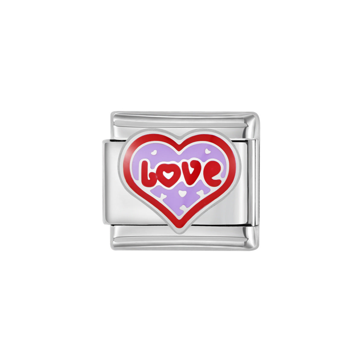 Wholesale Italian Charm Heart Titanium Steel Module Bracelet Free  Matchinging Splicing DIY Charms