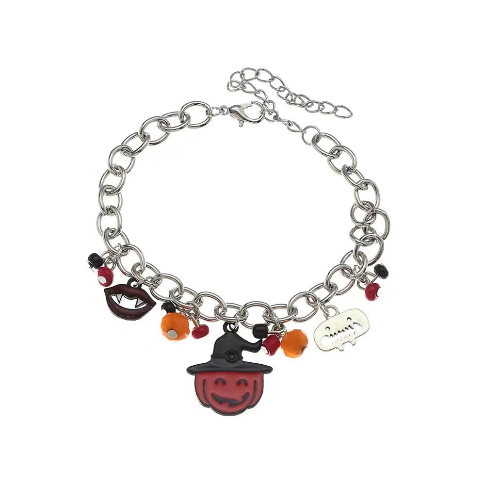 Wholesale Fun  Jewelry Combination Funny Gothic Skull Pumpkin Bat Bracelet