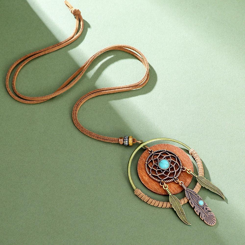 Wholesale Bohemian Dreamcatcher Tassel Necklace Pendant Vintage Style Fashion Accessory for Resale