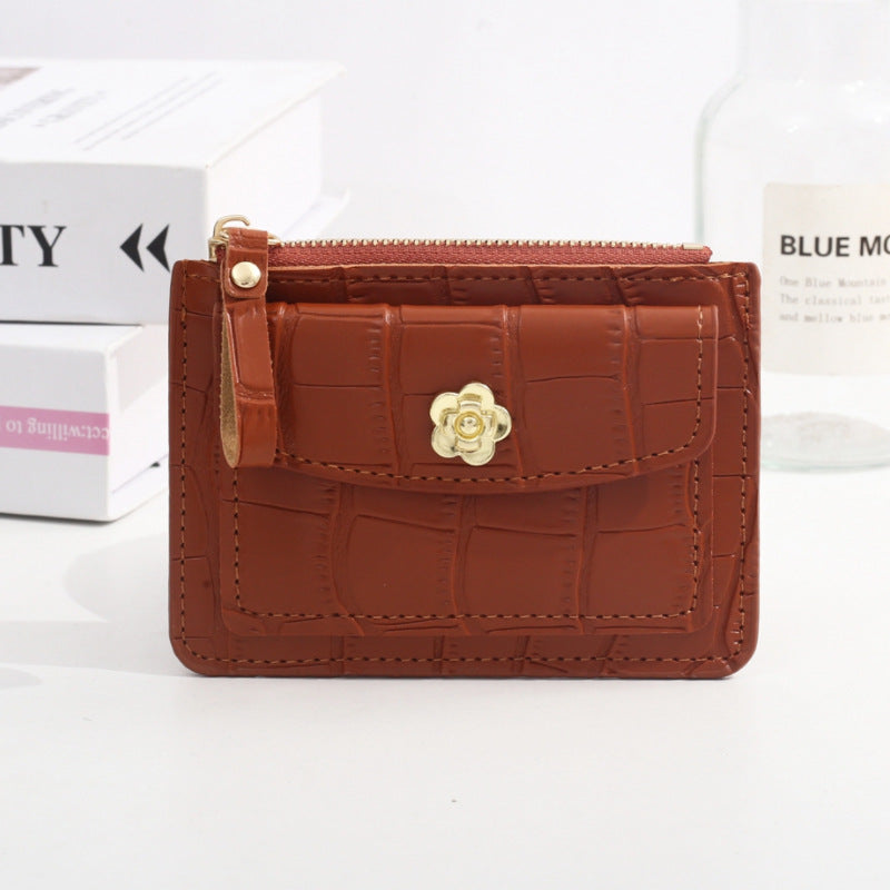 Wholesale Black PU Expandable Cardholder Wallet For Women Retro Lock Design Everyday Gift