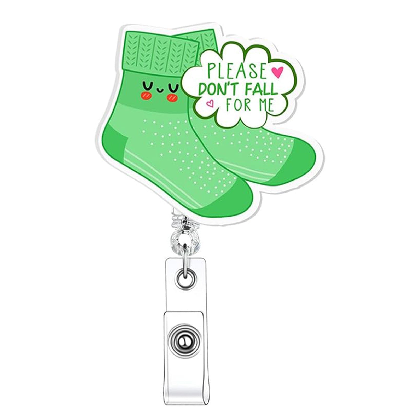 Wholesale Flat Resin Six Color Socks Retractable Rotating Easy Pull Badge Keychain ACC-KC-QiDing020
