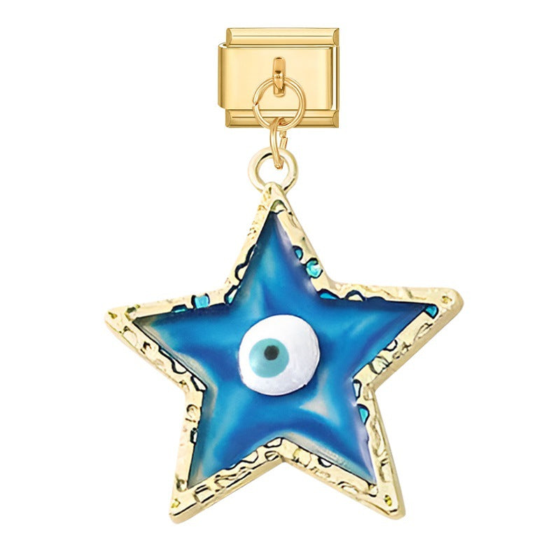 Wholesale 9mm Italian Charm Starter Bracelets DIY Devil Eyes Stainless Steel Composable Bracelet