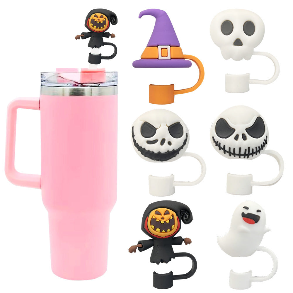 Wholesale 6pcs/set Halloween Straw Cover 10mm Straw Tube Cap ACC-SCR-WX004