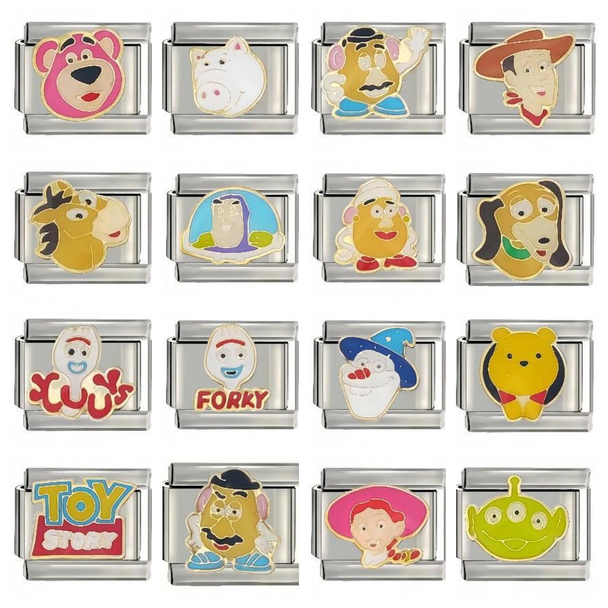 Wholesale  Italian Charm Starter Bracelets DIY square Single Section Creative Stainless Steel Composable Bracelet