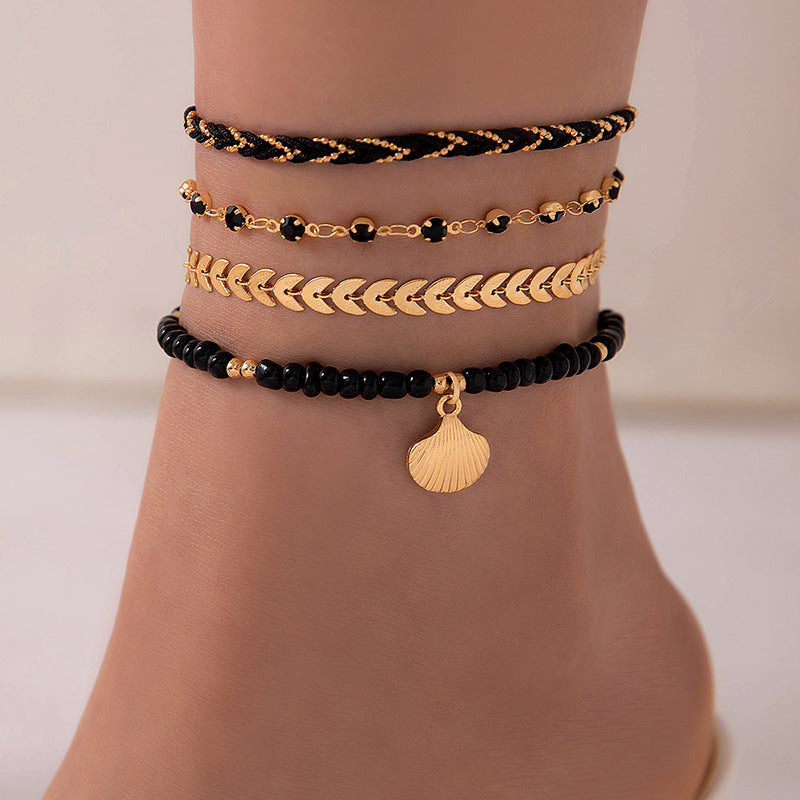 Wholesale  Bohemian Ocean Style Starfish Shell Pearl anklet  Bracelet