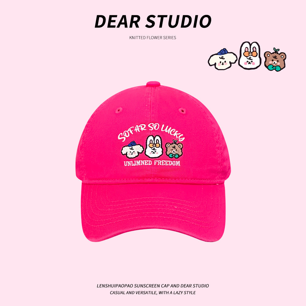 Wholesale Cartoon Hat Embroidered Baseball Cap Retro Workwear Cute Cap ACC-HT-JiangSheng002