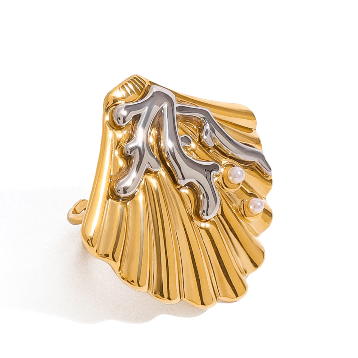 Wholesale Stainless Steel Shell Pearl Ring