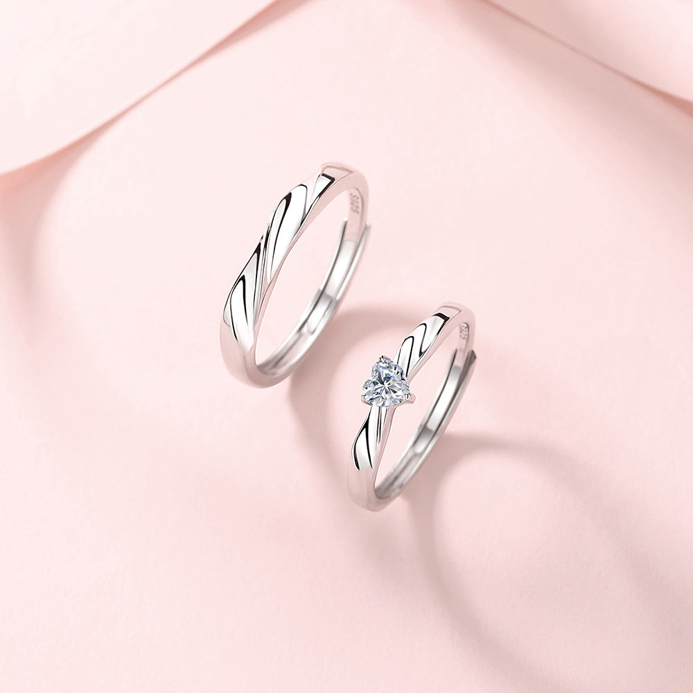Wholesale S925 sterling silver heart signal love rings