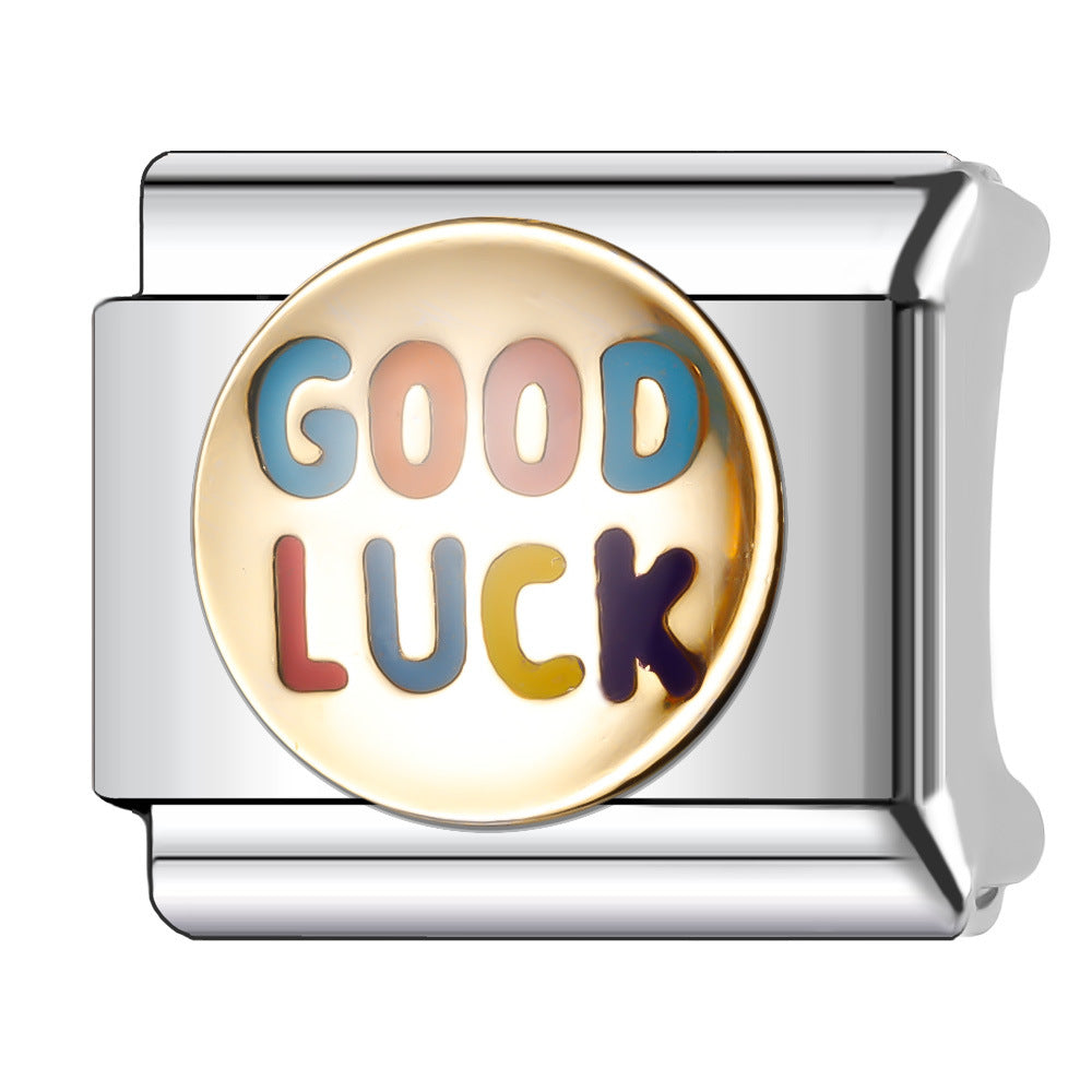 Wholesale Italian Charm Bracelet 9mm DIY Splicing Stainless Steel Wedding Couple Anniversary Cartoon Composable Bracelet