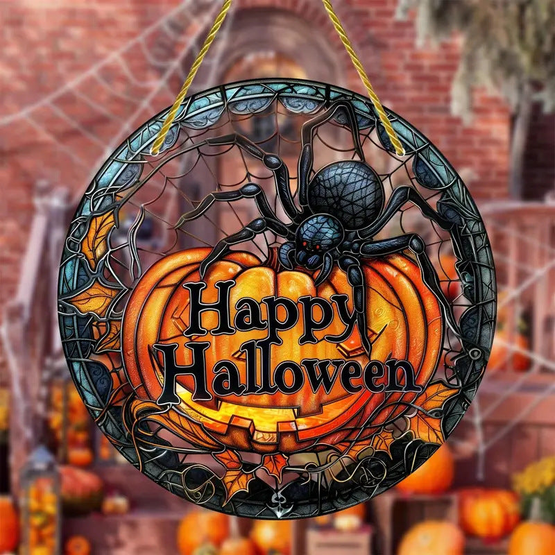 Wholesale  Haunted House Party  Pumpkin Acrylic Round Plate Decoration