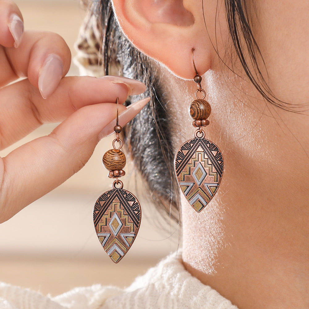 Wholesale Bohemian Maillard Style Handmade Earrings Zinc Alloy Jewelry Accessory for Resale