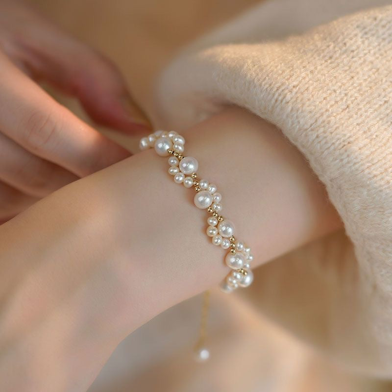 Wholesale Woven Cat Claw Pearl Bracelet,  Handmade Jewelry Accessory,  Stylish Gift for Women