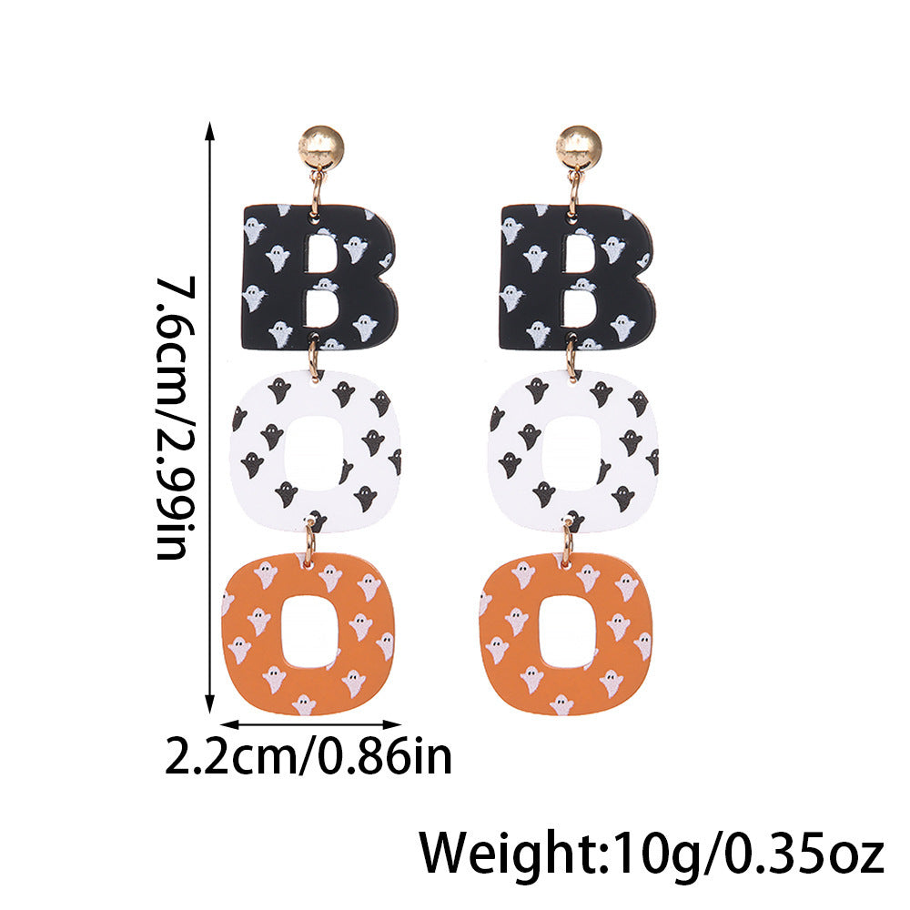 Wholesale   Acrylic Paint Earrings  Ghost Personalized Long Earrings