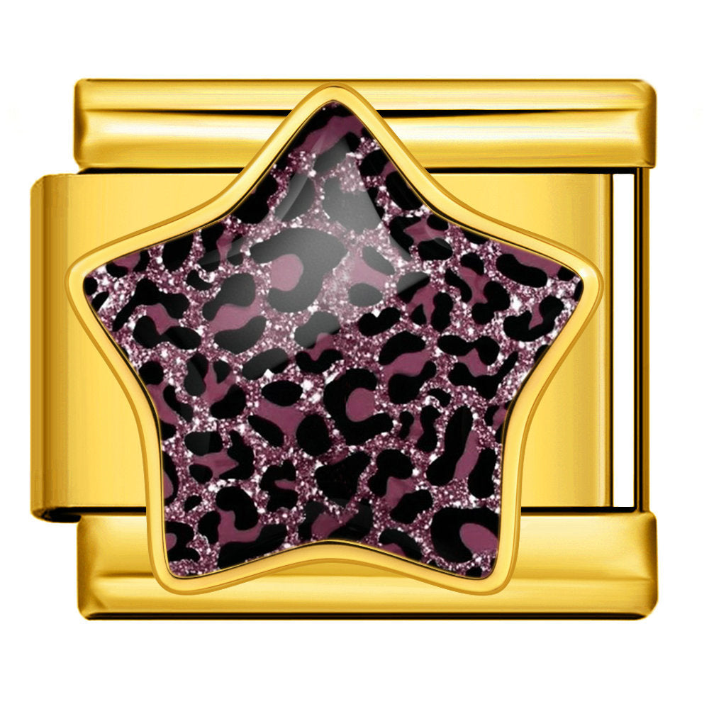 Wholesale Leopard Print Star Stainless Steel Modular Bracelet Fashion Accessory for Resale