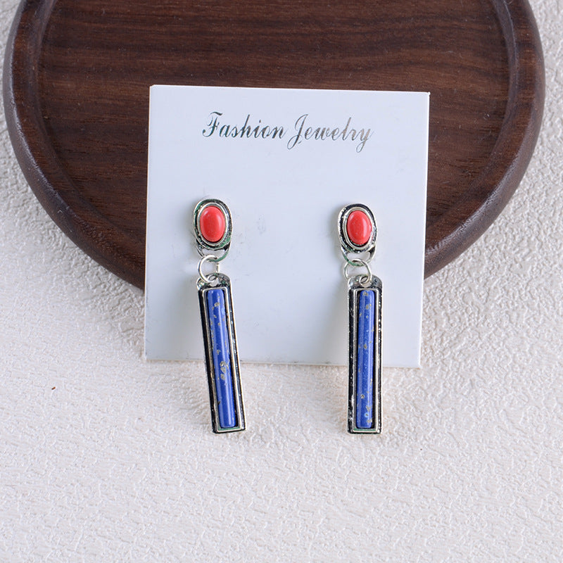 Wholesale Bohemian Style Color Turquoise Pendant Earrings