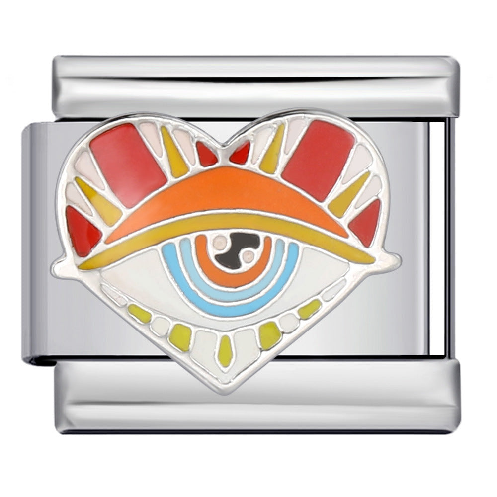 Bracciale modulo italiano all'ingrosso Bracciale a goccia d'olio placcato oro con saldatura in acciaio al titanio fai da te