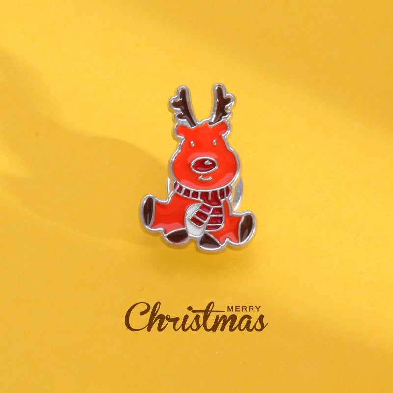 Wholesale Cartoon Cute Christmas Alloy Oil Drop Brooch ACC-BCH-BinLi001