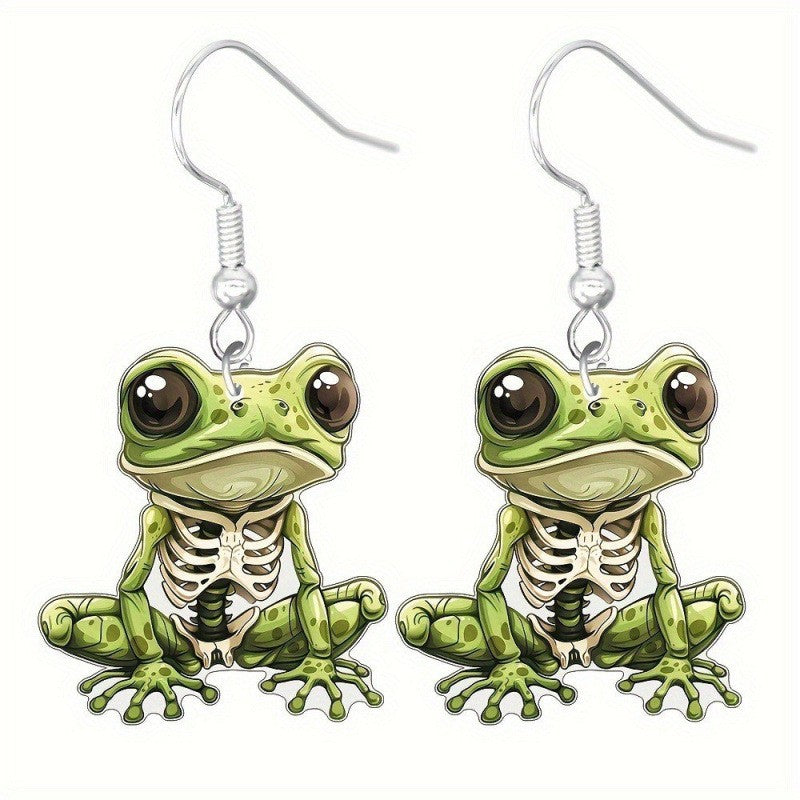 Wholesale  cartoon ghost dog frog cat butterfly skull mushroom acrylic earrings