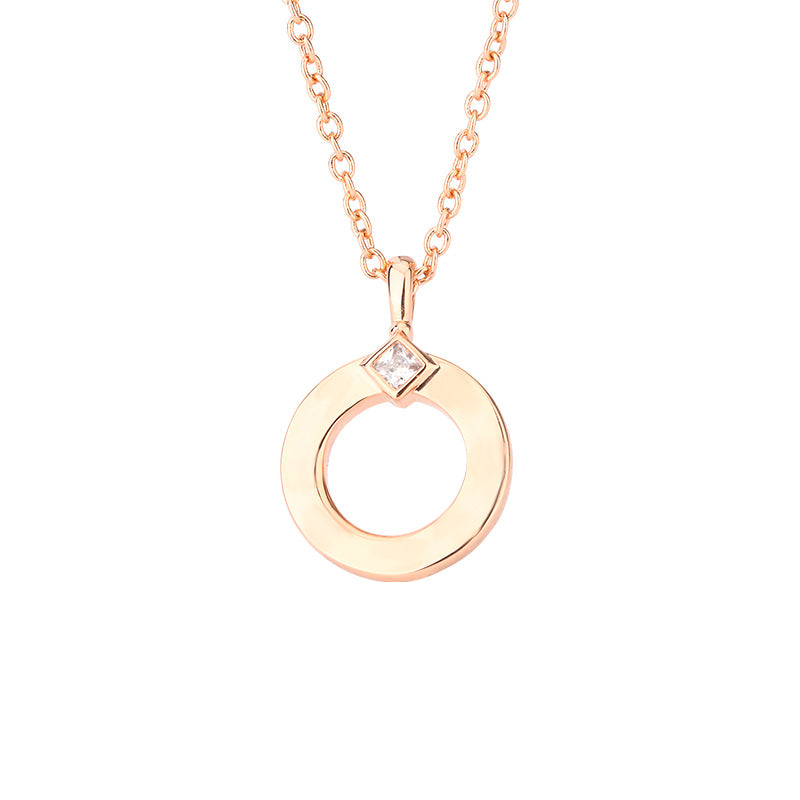 Wholesale  Roman Coin Curved Inscription Light Luxury Clavicle Chain Necklaces