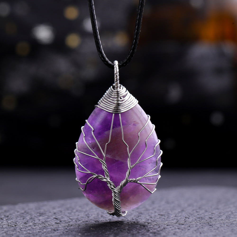 Wholesale Drop Shaped Tree of Life Handmade Wire Wrapped Metal Keychain ACC-KC-YuChan001