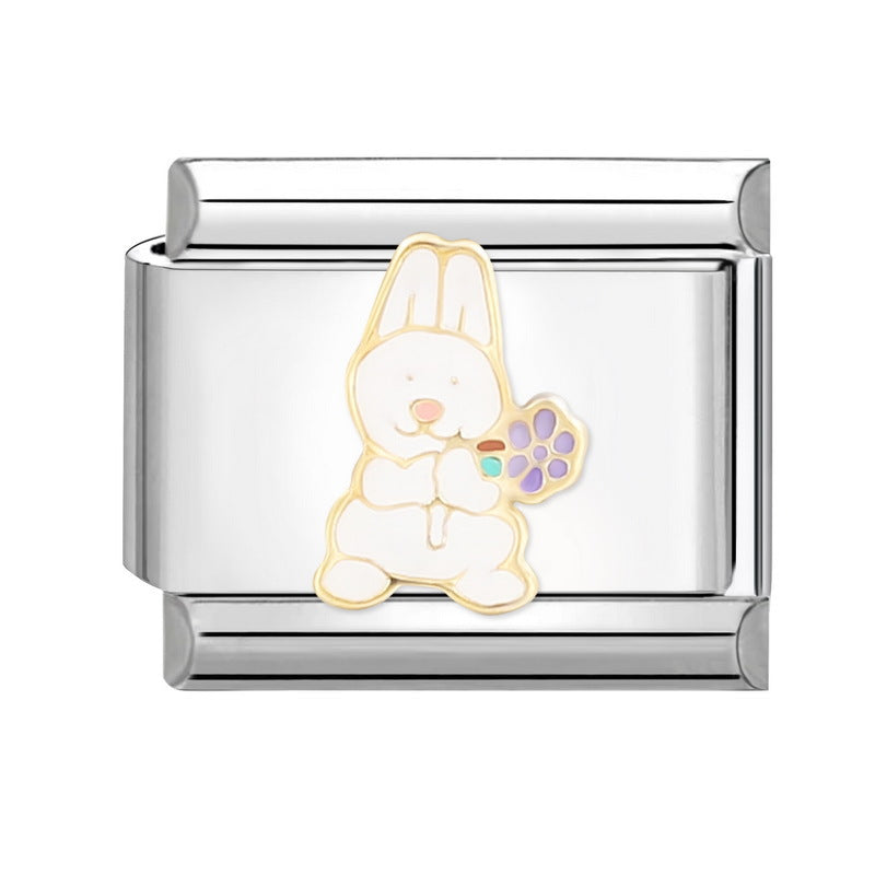 Wholesale Italian Charm Bracelet 9mm DIY Splicing Cute Cartoon Titanium Steel Composable Bracelet