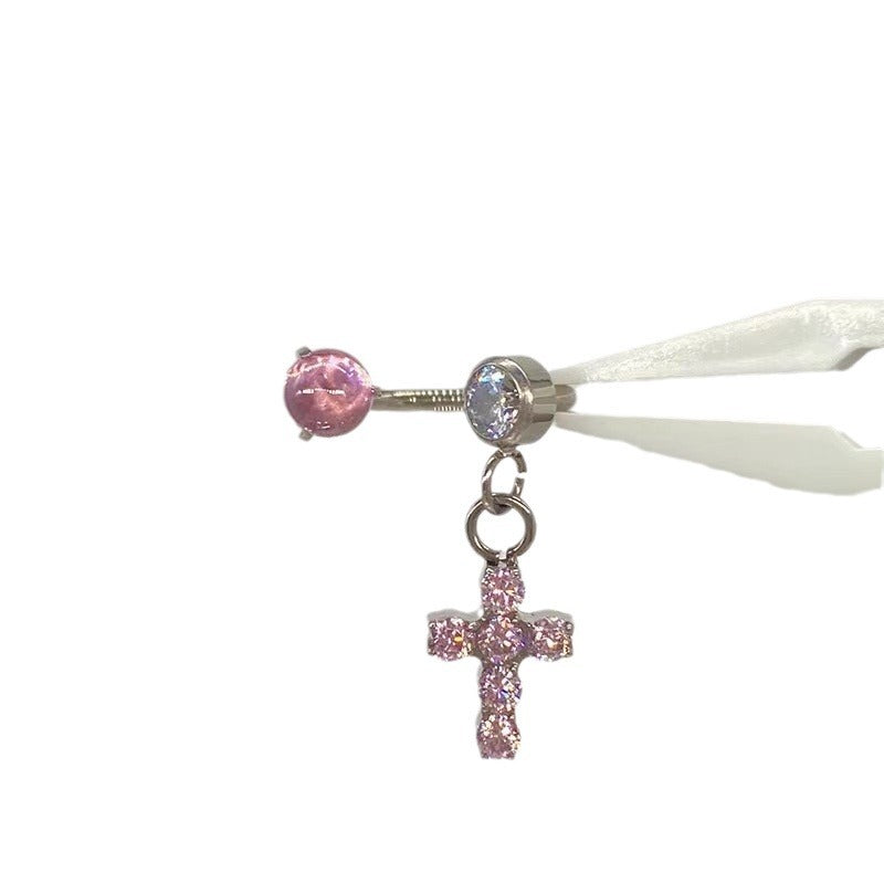 Wholesale  Love Cross Chain Tassel Ear Nail Earrings