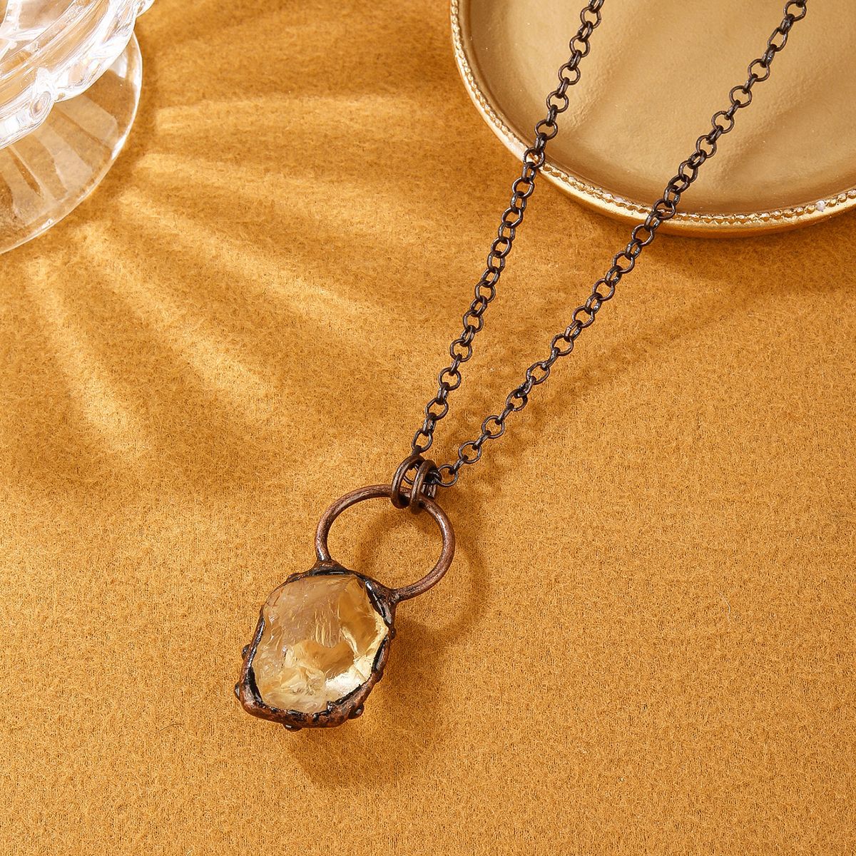 Wholesale Vintage Natural Stone Pendant Necklace