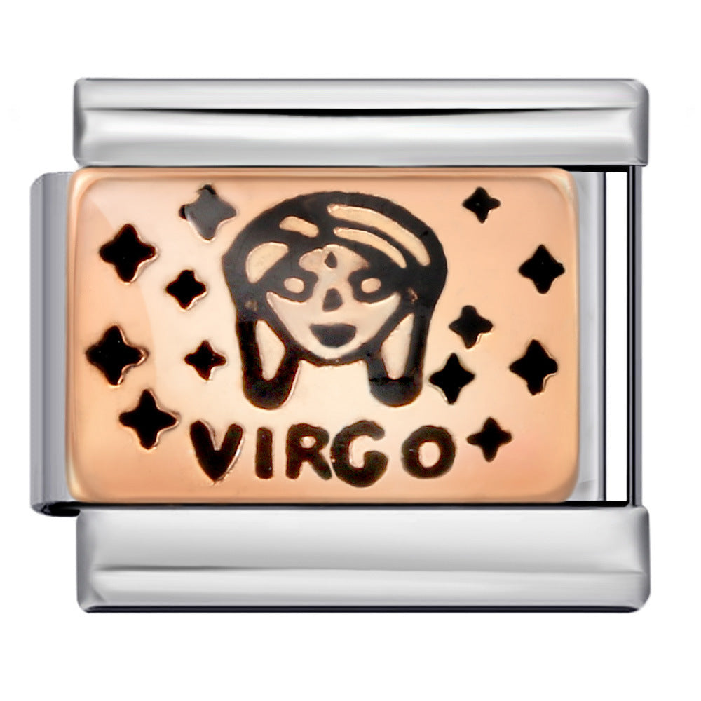 Wholesale Italian Charm Bracelet 9mm DIY Splicing Removable 12 Constellation Stainless Steel Composable Bracelet